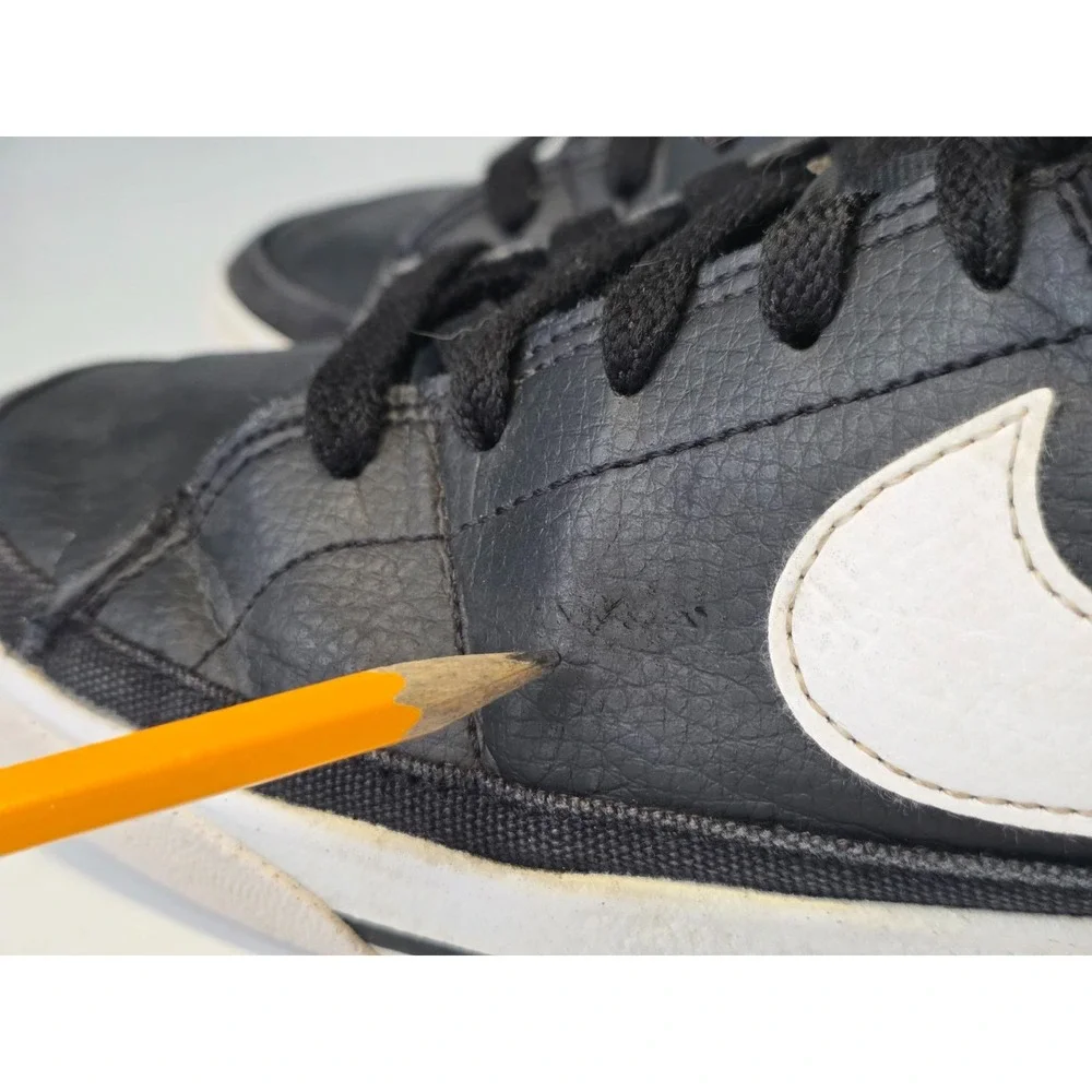 Nike Court Legacy Men's Sneakers‎ Size 9 Black White Faux Leather Athletic Shoes
